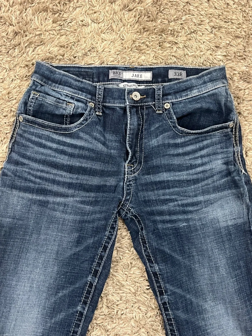 BKE Men's Dark Blue Straight Jeans - Picture 3 of 6